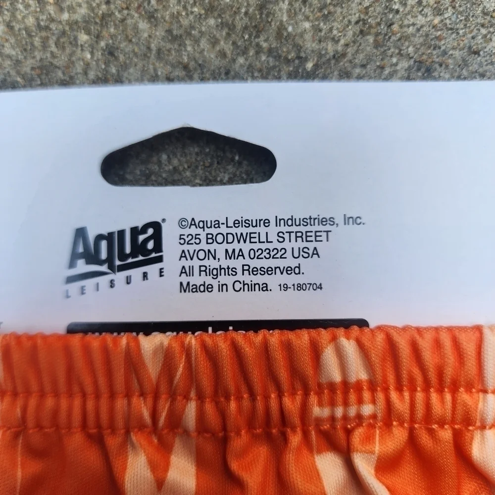 Swim School Swim Diaper Reusable Boy Orange Frog Graphic Size 6 Months 13-18lbs